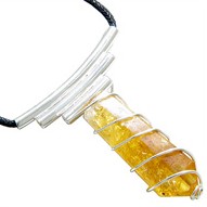 Citrine Point Wire Wrapped Pendants