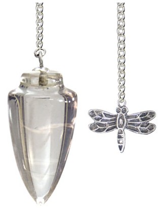 Dragonfly Curved Clear Quartz Pendulums