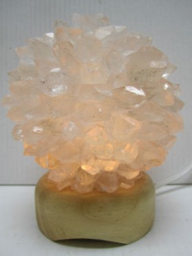 CLEAR QUARTZ FLOWER LAMP 