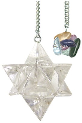 MERKABA CLEAR QUARTZ Chakra CHIPS Pendulums 