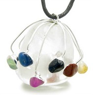 Quartz Pendants Wtih Multi Gems