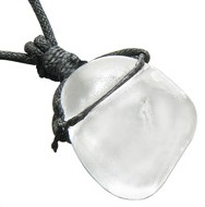 Tumbled Rock Quartz Crystal Pendant Necklace