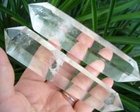 NATURAL CLEAR QUARTZ CRYSTAL DOUBLE TERMINATED WAND POINT 