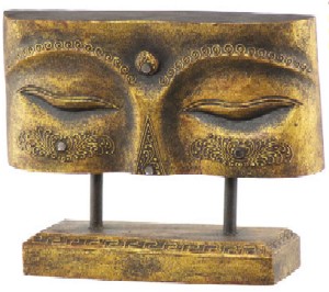 Wooden Plaque Free Standing Eye of Buddha 