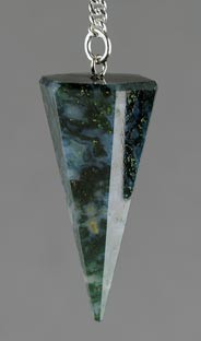 Faceted Moss Agate Pendulum