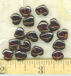 Garnet Drilled Heart Beads