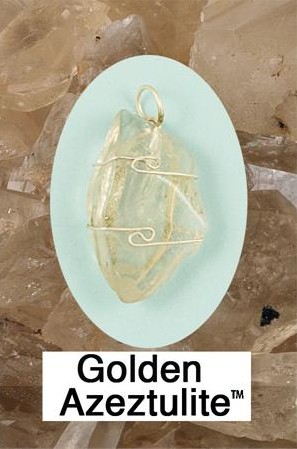 Golden Azeztulite Wire Wrap Pendant