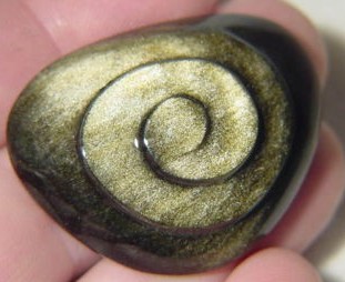 Golden Sheen Obsidian Cabochons