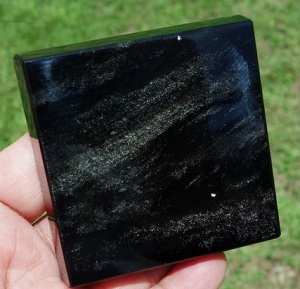 Golden Sheen Obsidian Square Scrying Mirrors