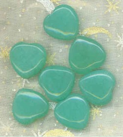 Green Aventurine Drilled Heart Beads