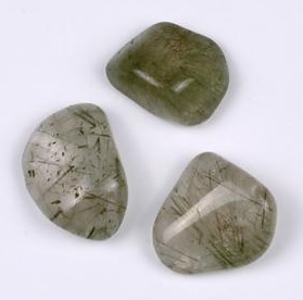 Green Tourmaline In Quartz Tumbled 