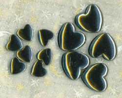 Hematite Puffy Drilled Heart Beads