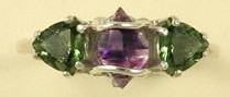 Amethyst Herkimer Ring