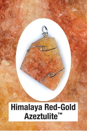 Himalaya Red-Gold Azeztulite Wire Wrap Pendant