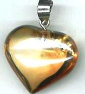 Imperial Gold Quartz Puffy Heart Pendants