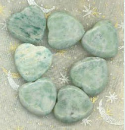 Jade Heart Drilled Beads