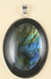 Labradorite Inlay In Black Jasper