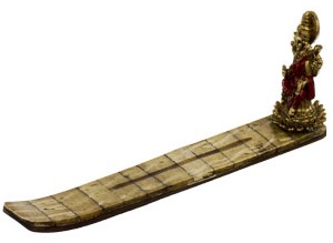 Bone & Wood Incense Holder Figurine-Laxmi