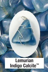 Lemurian Indigo Calcite Wire Wrap Pendant