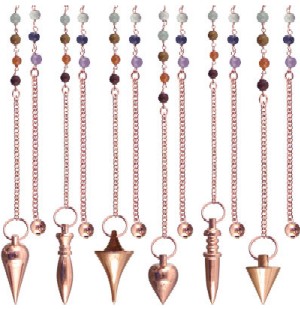 Metal Pendulum Chakra Chain Assorted Shapes Copper