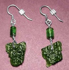 Moldavite Natural Earrings 