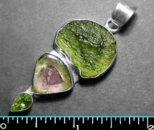 Moldavite Natural Pendants With Another Stone