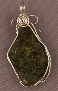 Moldavite Wire Wrapped Pendants