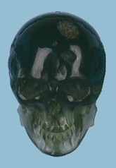 Moldavite Skull Carvings