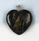 Nuummite Heart Pendants