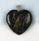 Nuummite Heart Pendants