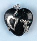 Nuummite Heart Pendants