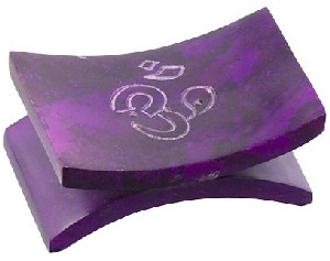 Soapstone Incense Holder Zen Om Purple 