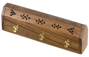  Wood Incense Storage Box Om