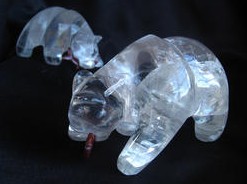 Optical Calcite Bear Eating Fish