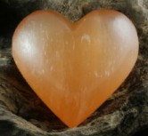 Orange Selenite Puffy Heart 