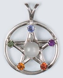 14K Gold Pentagram Chakra Pendants