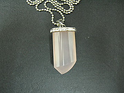 Pink Chalcedony Point Pendant Necklace