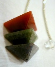 Red Jasper- Green Aventurine-Amethyst Pyramid Pendulum 