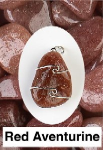 Red Aventurine Wire Wrapped Pendants