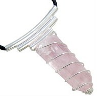 Rose Quartz Point Wire Wrapped Pendants