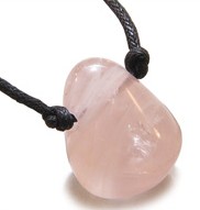 Rose Quartz Tumbled Pendant Necklace