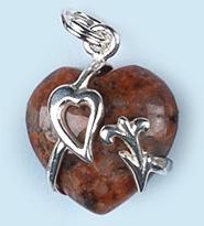 LILY & HEART Pendant with Rosophia (15mm)