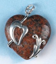 LILY & HEART Pendant with Rosophia (25mm) 