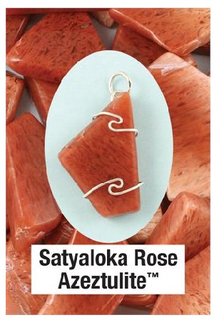 Satyaloka Rose Azeztulite Wire Wrap Pendant