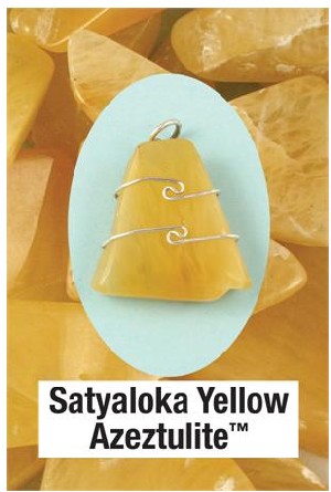 Satyaloka Yellow Azeztulite Wire Wrap Pendant