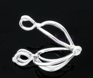 Silver Plated Hollow Filigree Cage Pendants 