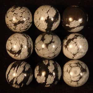 Snowflake Obsidian Marbles 