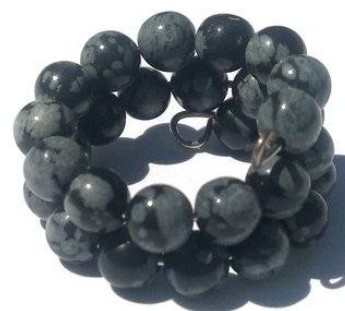 Snowflake Obsidian Bracelet Beaded