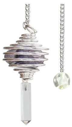 Crystal Point Spiral Cage Pendulum