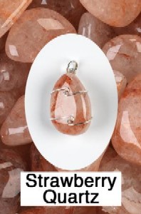 Strawberry Quartz Wire Wrapped Pendants